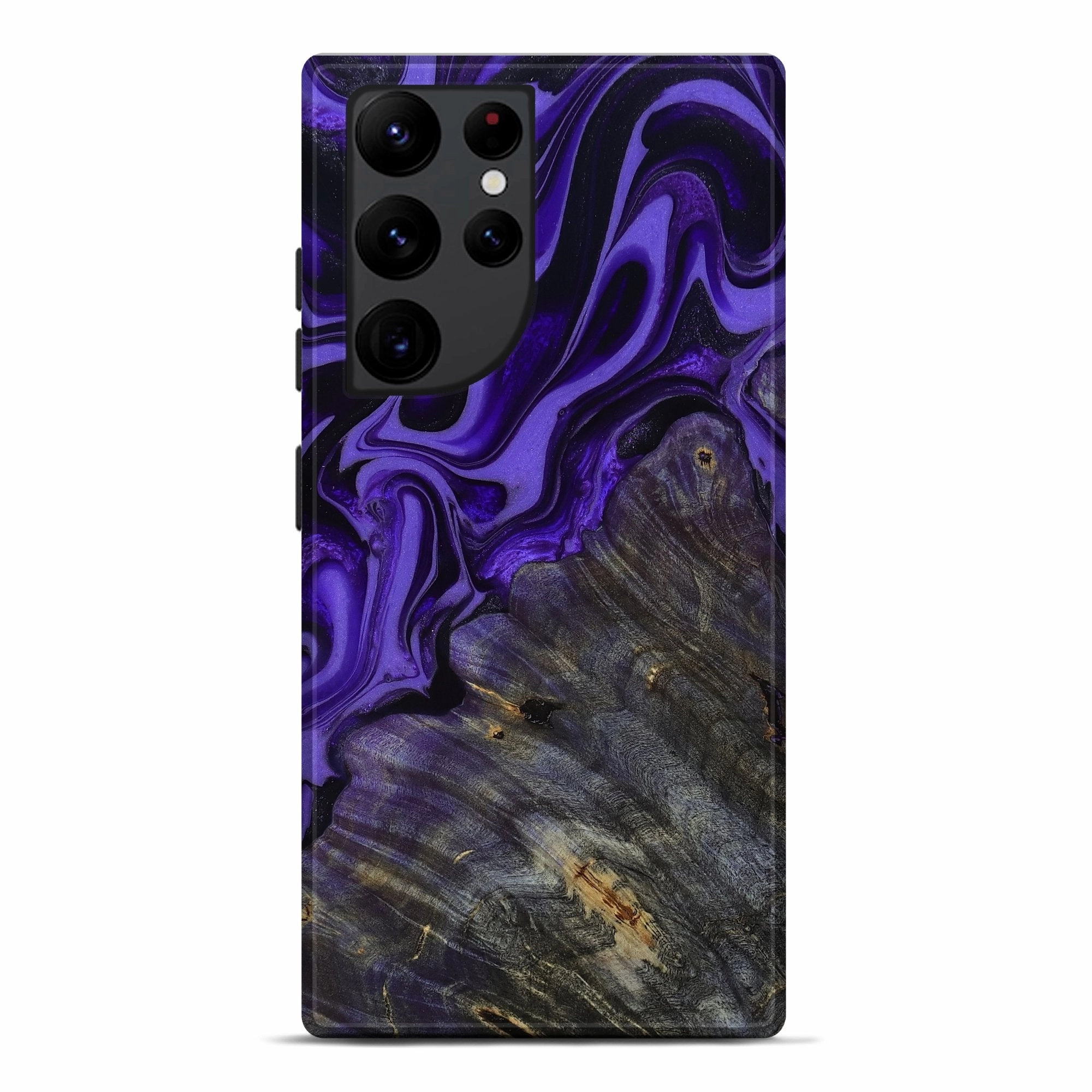 Impact Protection Galaxy S22 Ultra Wood Live Edge Phone Case - Mayme (Purple, 778093)