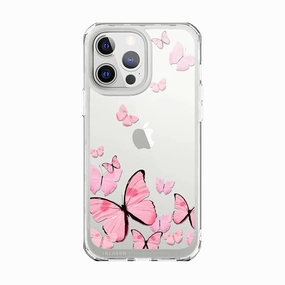 Scratch Resistant Glass Iphone 13 Pro Max Halo Case - Butterfly Pink