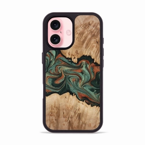 Iphone 16 Wood Phone Case - Ferne (Green, 774328) Shock Guard Drop Resistant