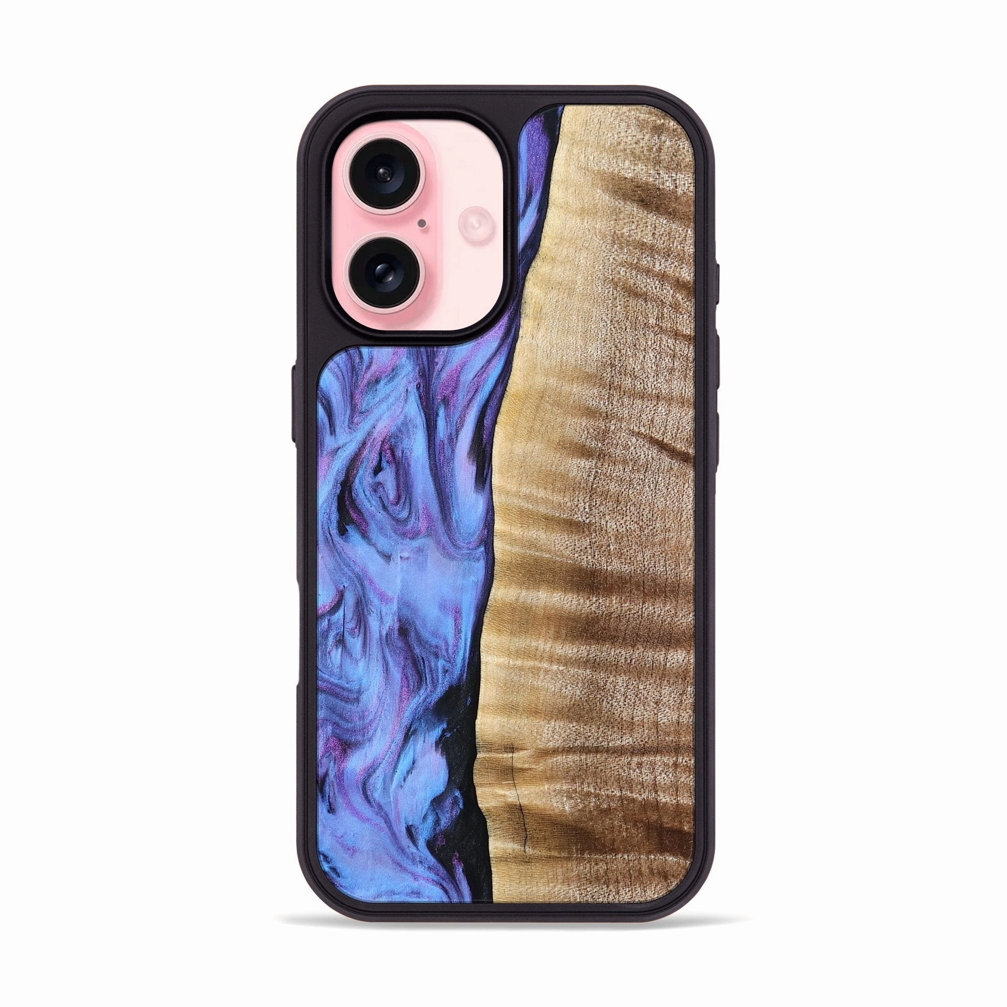 Anti Spy Film Iphone 16 Wood Phone Case - Tawana (Purple, 776560)