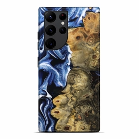 Galaxy S22 Ultra Wood Live Edge Phone Case - Hellen (Blue, 781467) Impact Protection