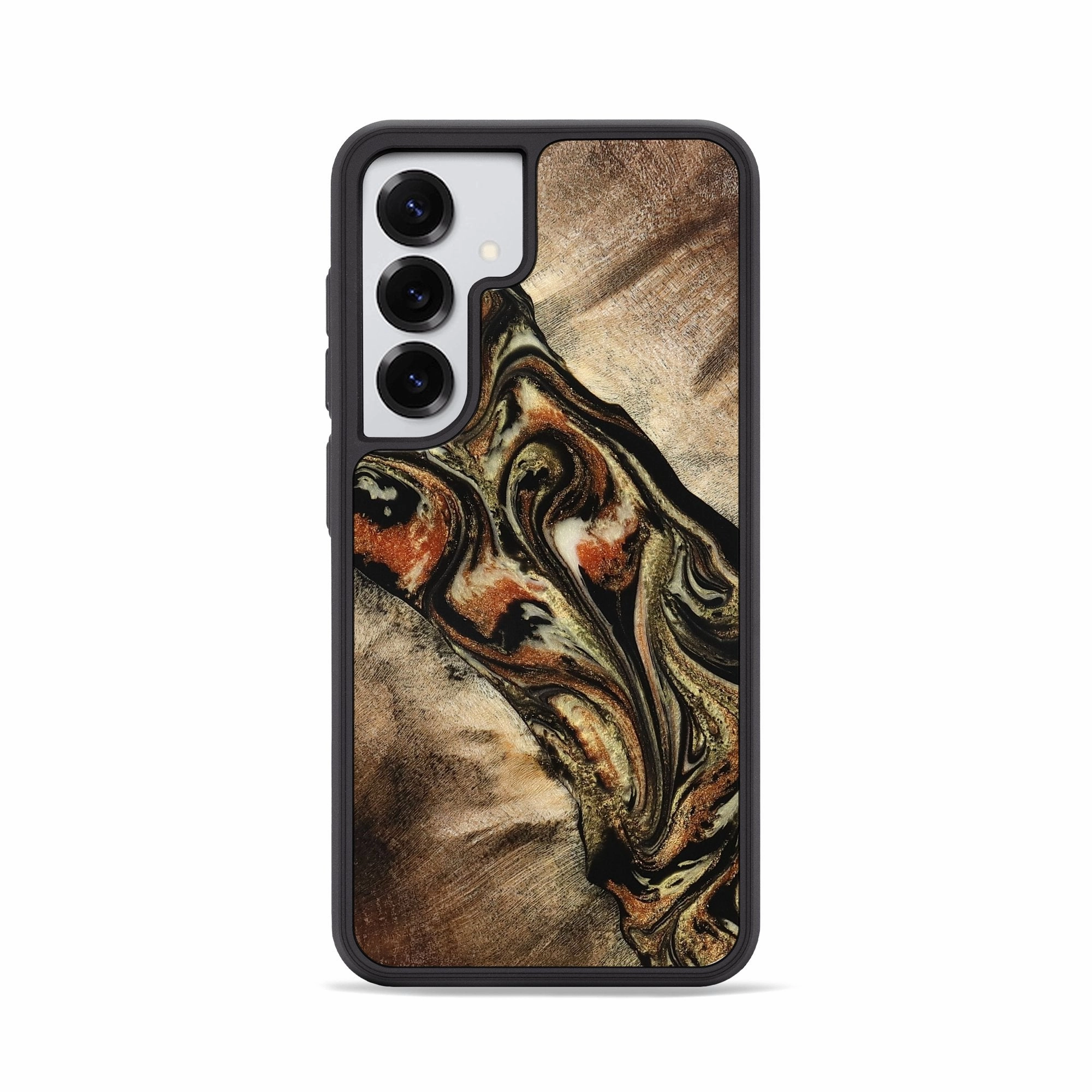 Galaxy S25 Wood Phone Case - Taniya (Black & White, 776234) Grip Friendly Anti Shock Film