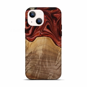 Iphone 13 Wood Live Edge Phone Case - Ozzy (Red, 778097) Protective Cover