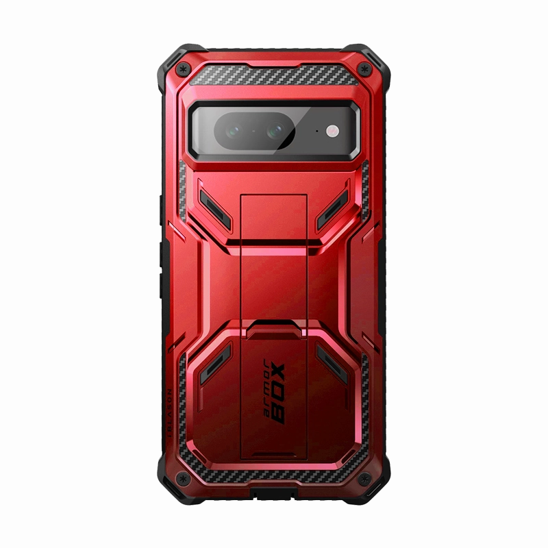 Google Pixel 8 Armorbox Case - Metallic Red Anti Dust Fingerprint Resistant Screen
