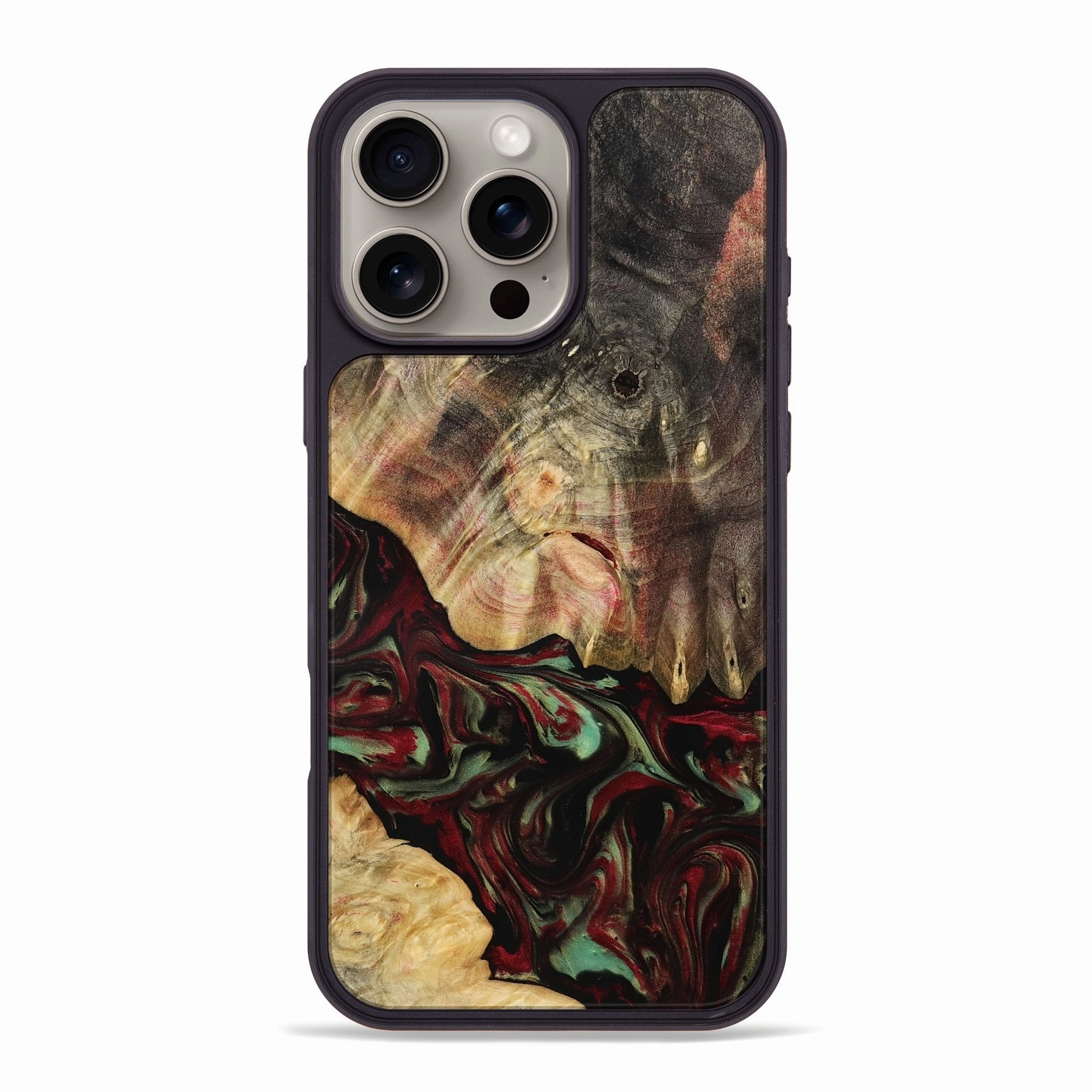 Rounded Edges Anti Yellowing Iphone 16 Pro Max Wood Phone Case - Walker (Red, 768508)