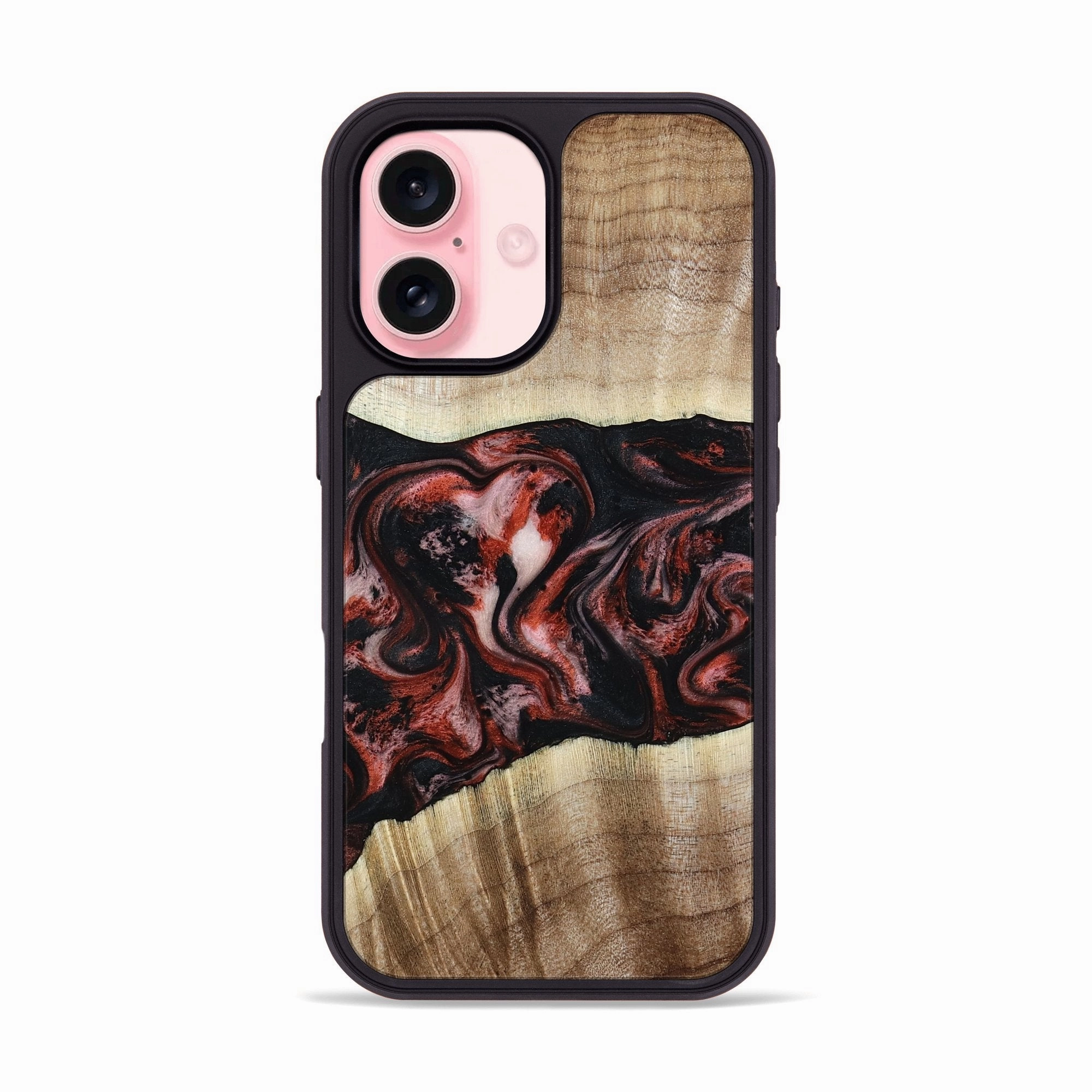 Iphone 16 Wood Phone Case - Jamie (Red, 781056) Anti Finger Smear