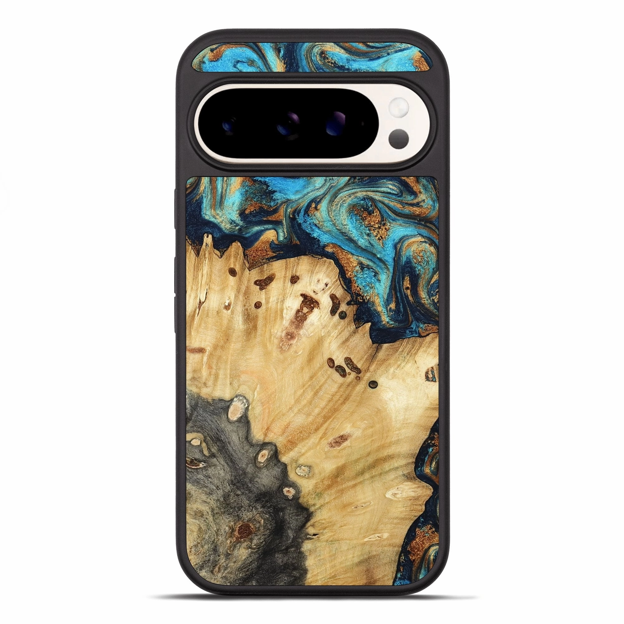 Tempered Glass Anti Static Film Pixel 10 Pro Xl Wood Phone Case - Taya (Teal & Gold, 781670)