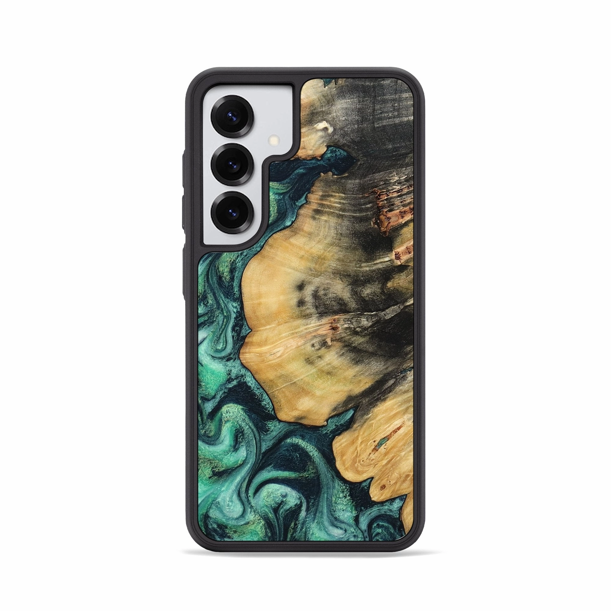 Shock Proof Film Ultra Thin Galaxy S25 Wood Phone Case - Mittie (Green, 781772)
