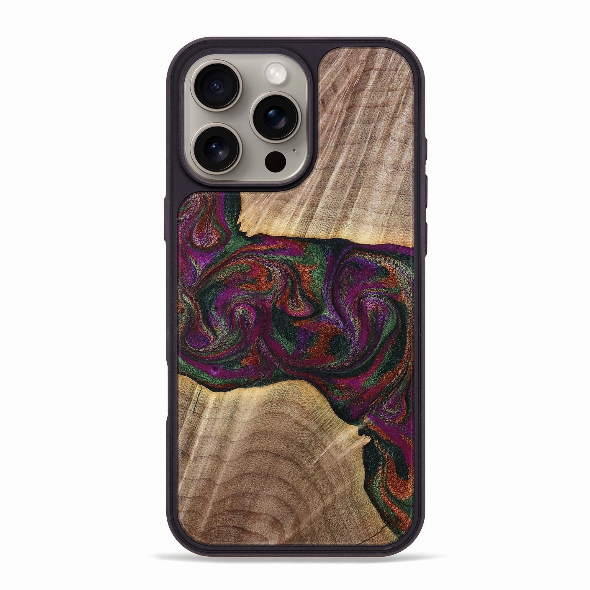 Iphone 16 Pro Max Wood Phone Case - Harmoni (Green, 769066) Anti Finger Oil Coating Ultra Clear