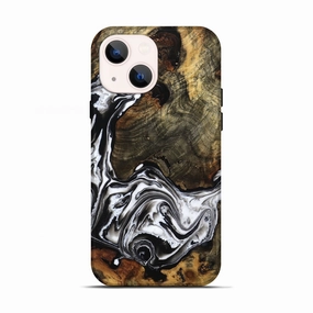 Ultra Thin Anti Dust Iphone 13 Wood Live Edge Phone Case - Luke (Black & White, 772929)