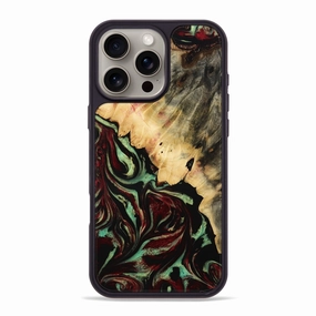 Iphone 16 Pro Max Wood Phone Case - Leonora (Red, 772539) Anti Finger Mark Film Anti Blue Light