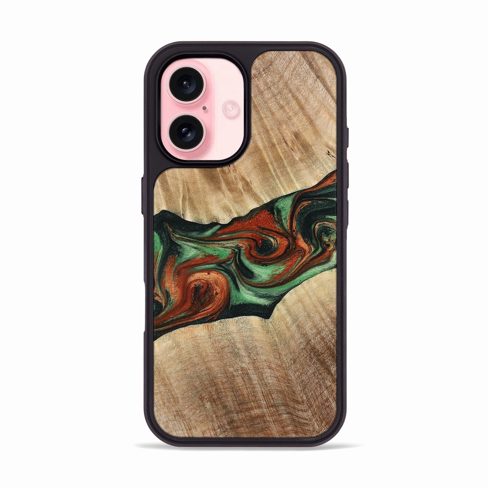 Anti Spy Anti Yellowing Film Iphone 16 Wood Phone Case - Alannah (Green, 778684)