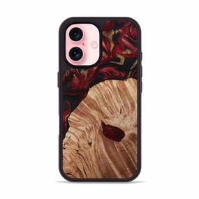 Iphone 16 Wood Phone Case - Lailah (Red, 781663) Anti Blue Light