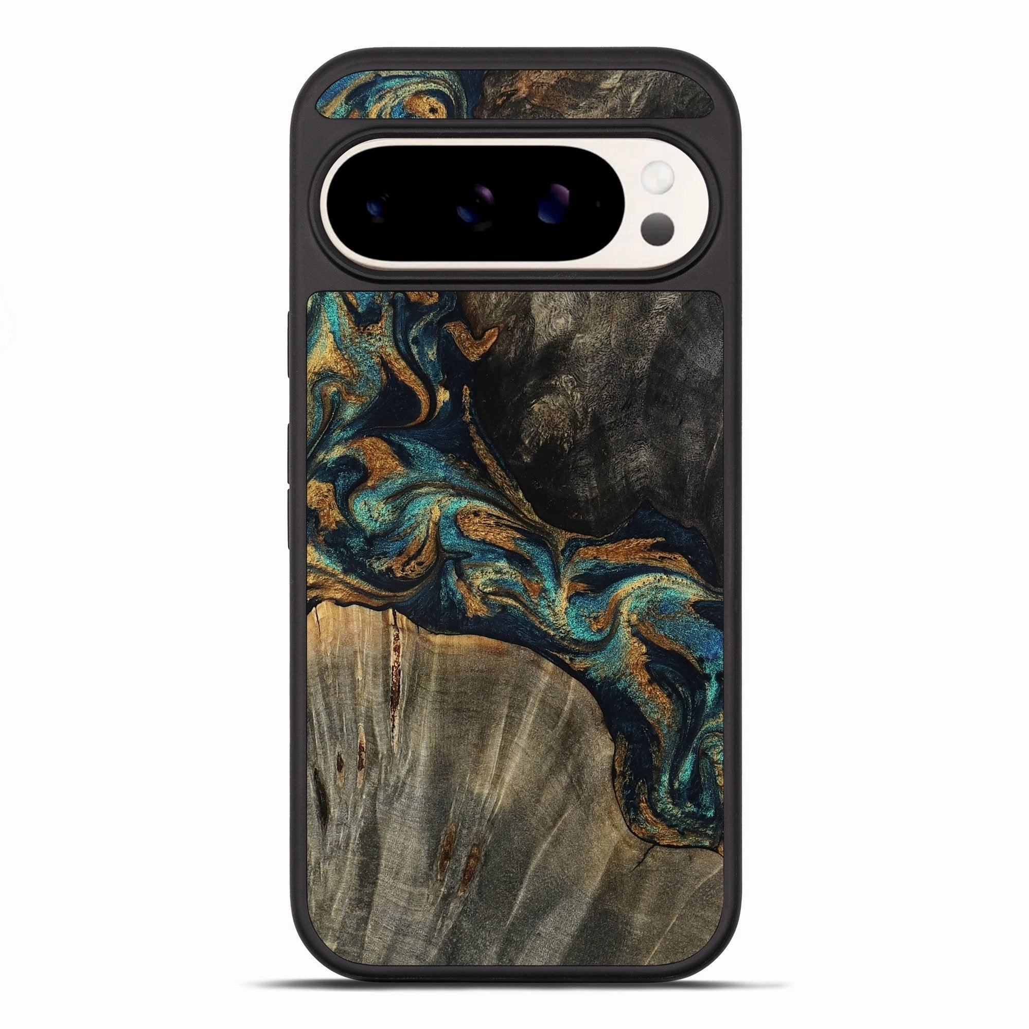 Anti Scratch Screen Edge Protection Pixel 10 Pro Xl Wood Phone Case - Miranda (Teal & Gold, 780165)