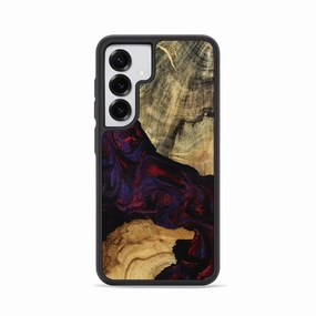 Raised Edges Tempered Screen Protector Galaxy S25 Wood Phone Case - Azriel (Red, 771134)