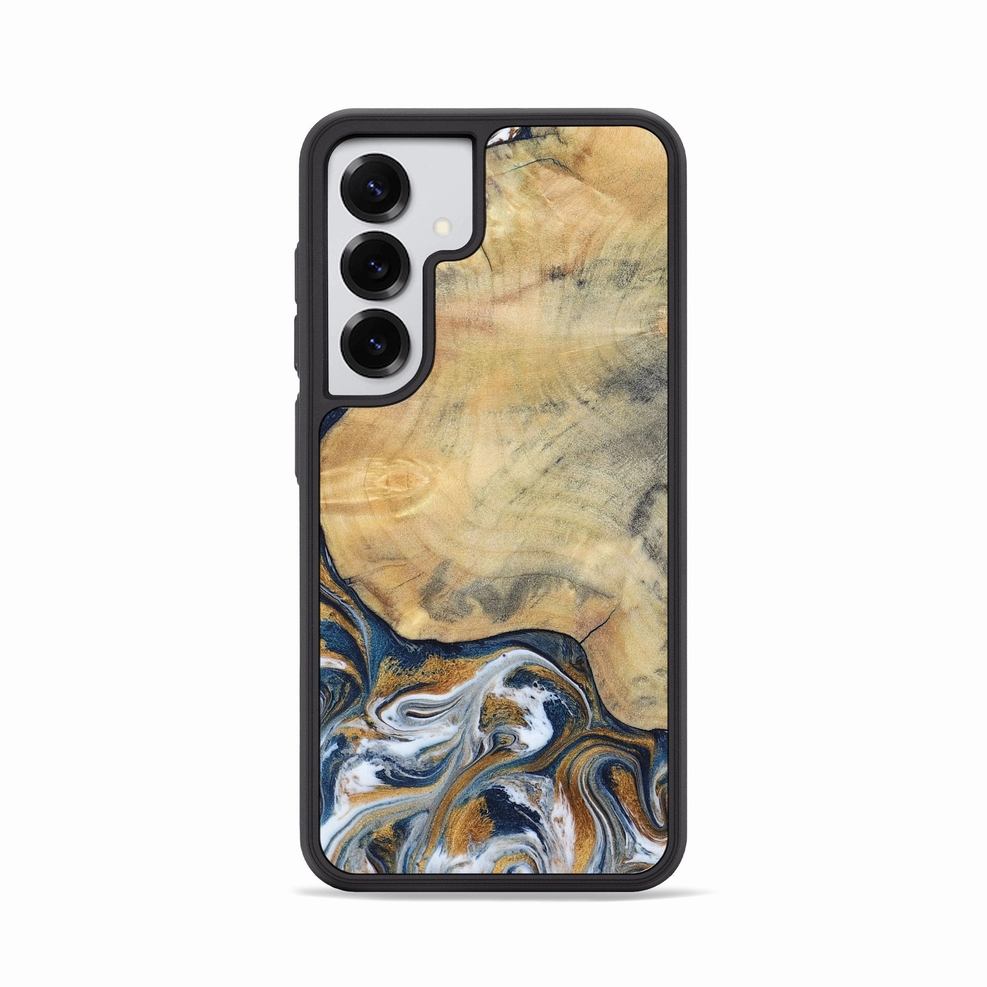 Bubble Free Installation Bubble Free Galaxy S25 Wood Phone Case - Calvin (Teal & Gold, 781696)