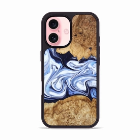 Shock Guard Iphone 16 Wood Phone Case - Ariah (Blue, 781150)