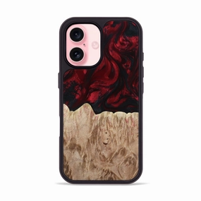 Iphone 16 Wood Phone Case - Jamari (Red, 780239) Grip Friendly