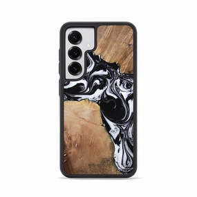 Galaxy S25 Wood Phone Case - Christ (Black & White, 770069) Anti Fingerprint Film