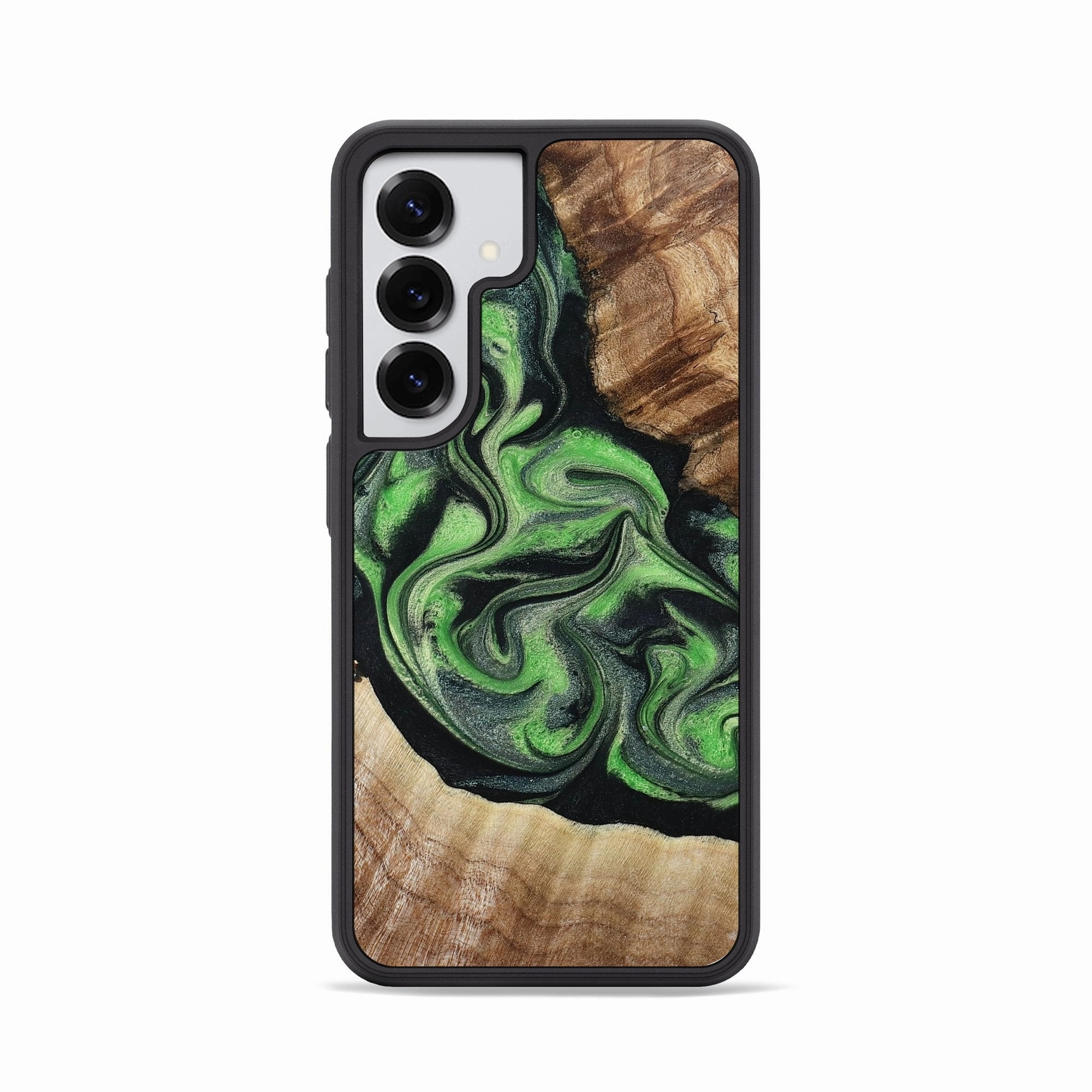 Galaxy S25 Wood Phone Case - Orpha (Green, 781773) Scratch Resistant Glass Anti Dust