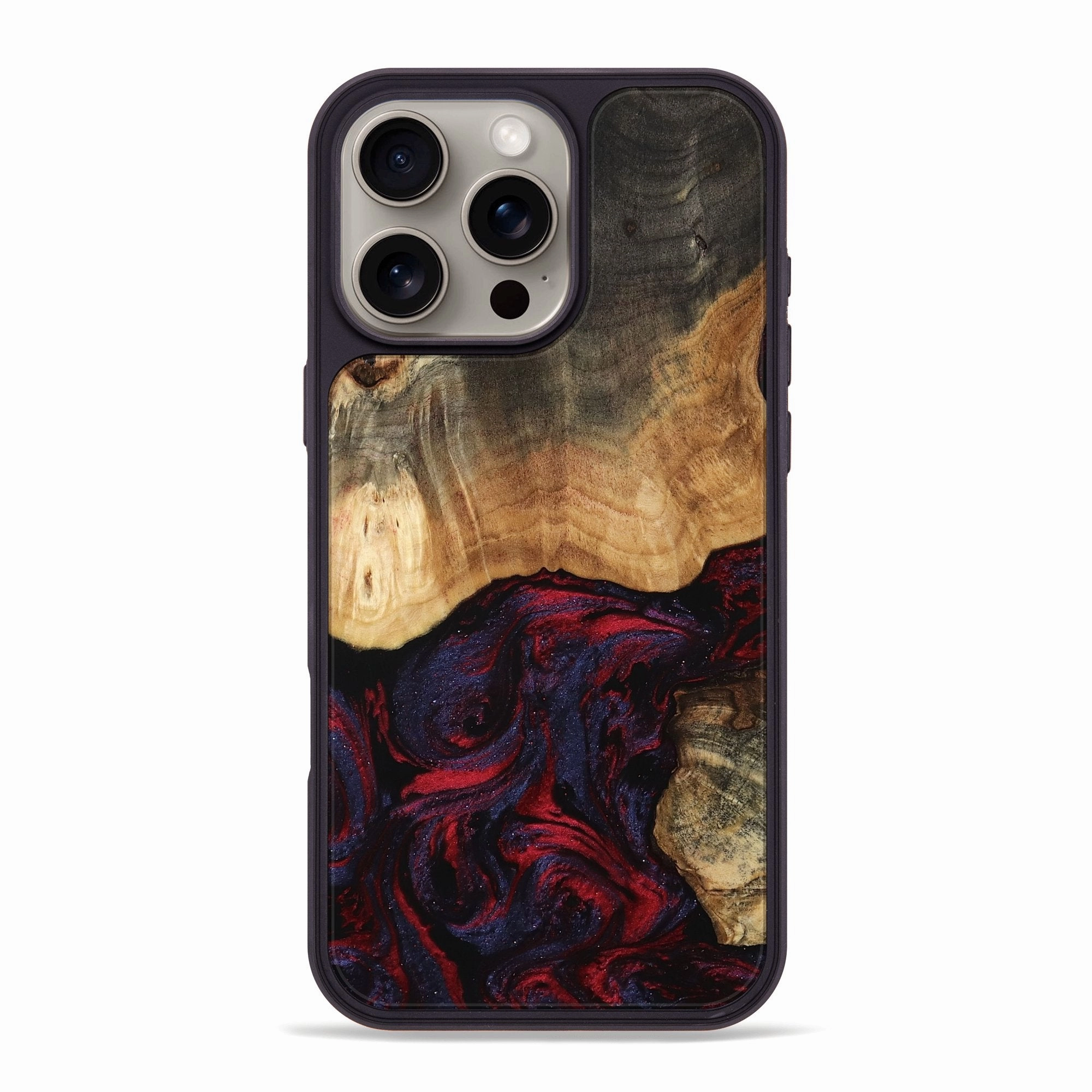 HD Screen Protector Anti Spy Iphone 16 Pro Max Wood Phone Case - Colin (Red, 768877)