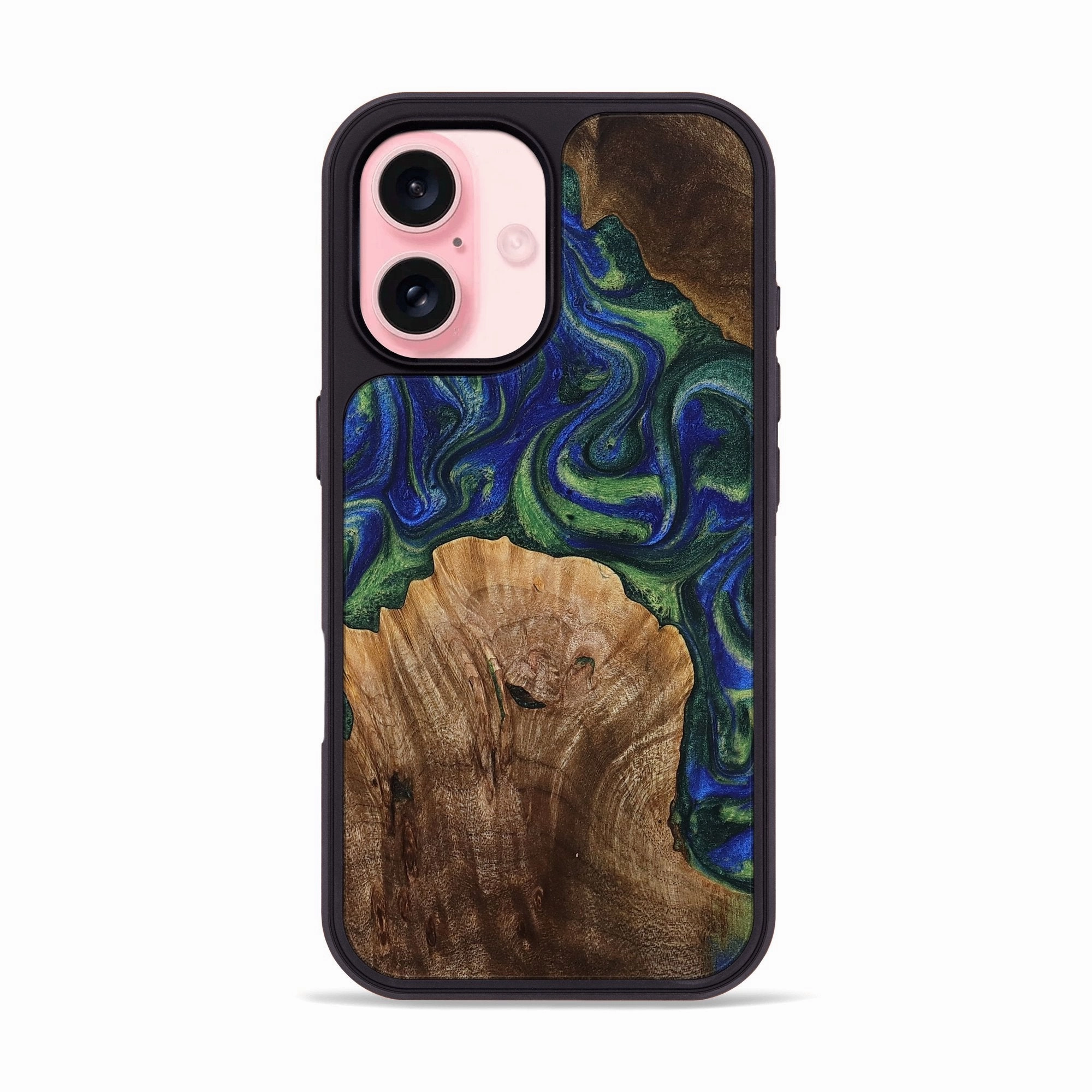 Iphone 16 Wood Phone Case - Celine (Green, 780696) Anti Spy