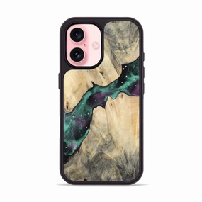 Iphone 16 Wood Phone Case - Zyair (Cosmos, 781925) Water Resistant Anti Shock Film