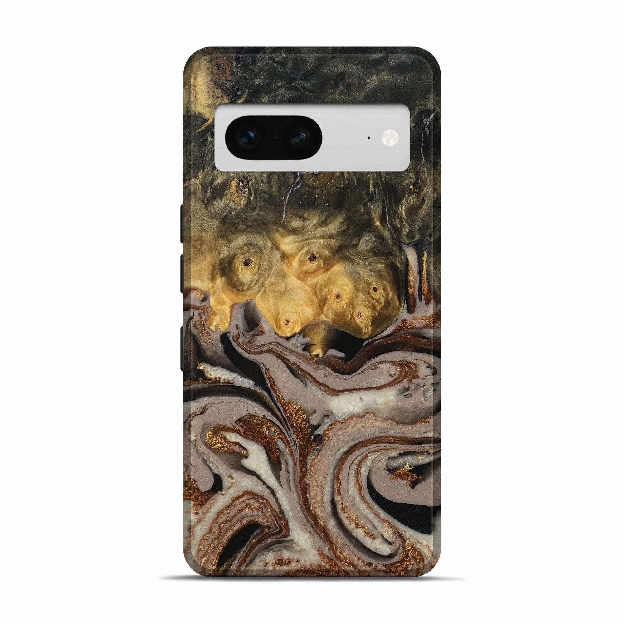 Grip Friendly Pixel 7 Wood Live Edge Phone Case - Kalie (Black & White, 778504)
