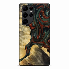 Galaxy S22 Ultra Wood Live Edge Phone Case - Reuben (Green, 781028) Anti Finger Smear