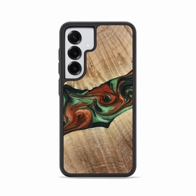 Galaxy S25 Wood Phone Case - Alannah (Green, 778684) Shockproof Scratch Proof