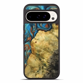 Pixel 10 Pro Xl Wood Phone Case - Javion (Teal & Gold, 774969) Anti Scratch Coating Scratch Protection