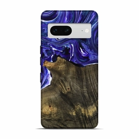 Anti Reflection Fingerprint Shield Pixel 7 Wood Live Edge Phone Case - Sasha (Purple, 778167)