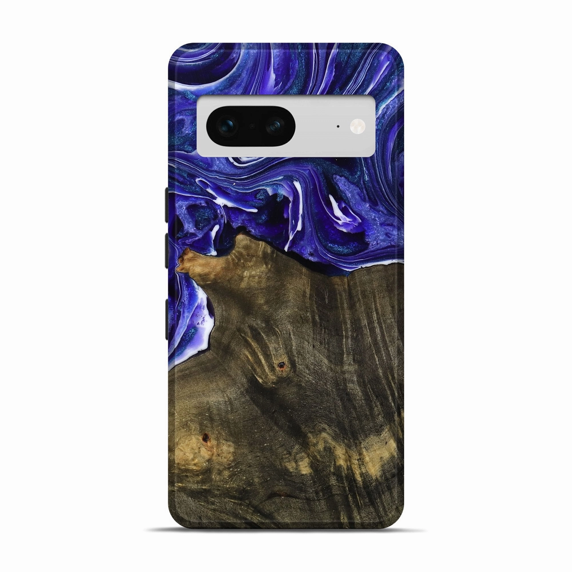 Anti Reflection Fingerprint Shield Pixel 7 Wood Live Edge Phone Case - Sasha (Purple, 778167)