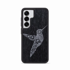 Galaxy S25 Wood Phone Case - Hover In The Moment - Ebony (Curated) Anti Fingerprint Film