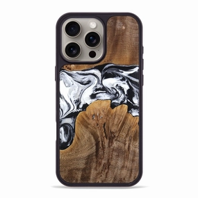 Iphone 16 Pro Max Wood Phone Case - Lenore (Black & White, 771864) Shock Guard