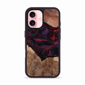 Iphone 16 Wood Phone Case - Dillan (Red, 768876) Soft Edge Edge to Edge Protection