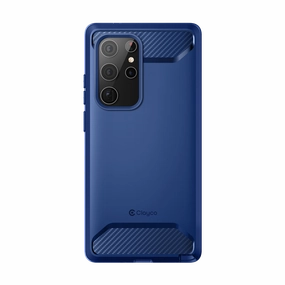 Clayco Samsung Galaxy S22 Ultra Xenon Full-Body Rugged Case With Screen Protector-Blue Fingerprint Free Shock Absorbing