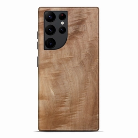 Anti Scratch Coating Galaxy S22 Ultra Wood Live Edge Phone Case - Coleson (Wood Burl, 773949)
