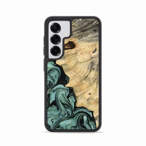 Galaxy S25 Wood Phone Case - Kamari (Green, 781795) Fingerprint Resistant Coating Anti Yellowing Screen