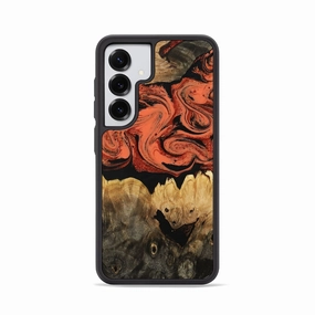Galaxy S25 Wood Phone Case - Leila (Red, 778974) Anti Glare Film