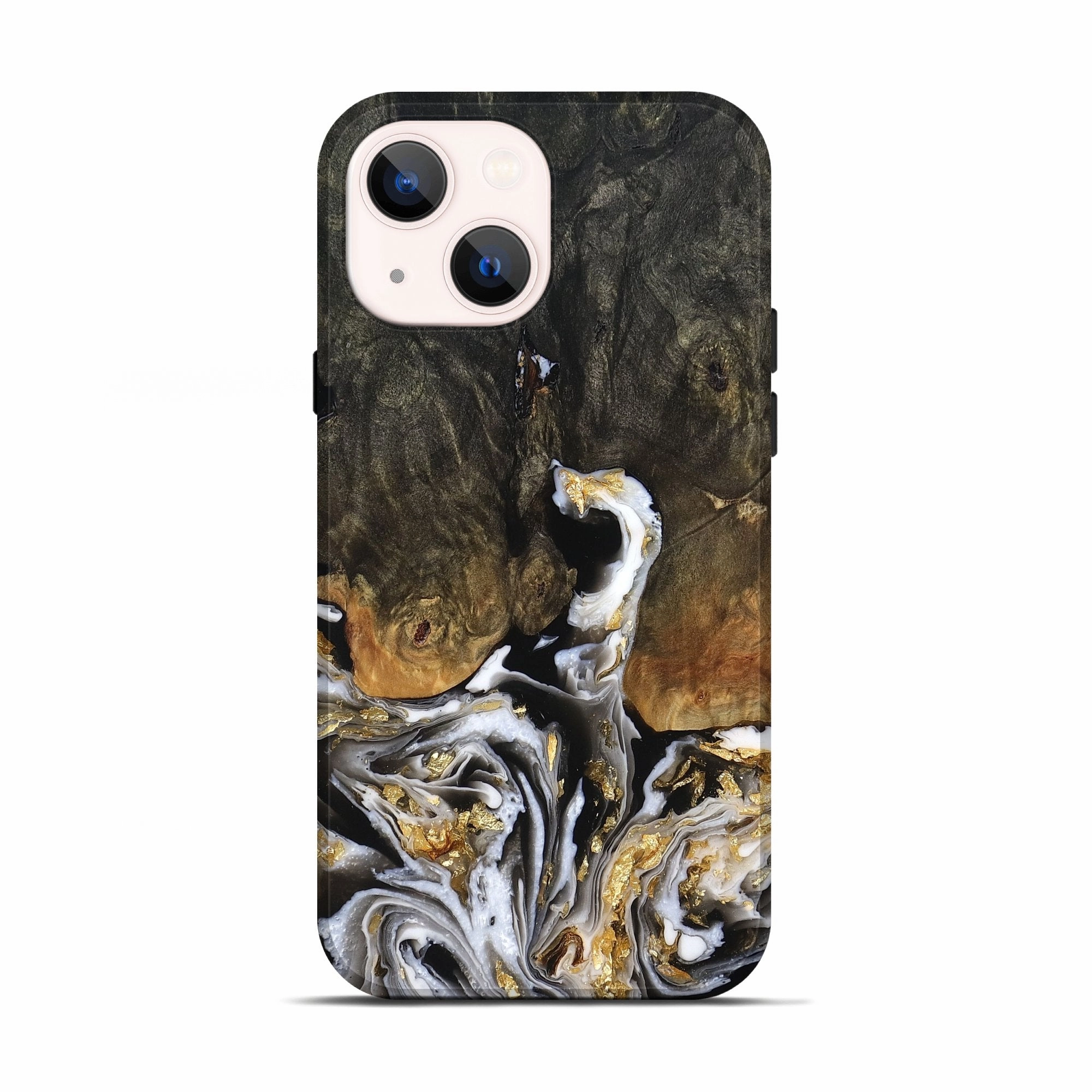 Iphone 13 Wood Live Edge Phone Case - Odalys (Black & White, 778146) Anti Finger Grease Film