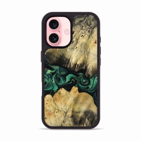 Iphone 16 Wood Phone Case - Valerie (Green, 769399) Fingerprint Resistant