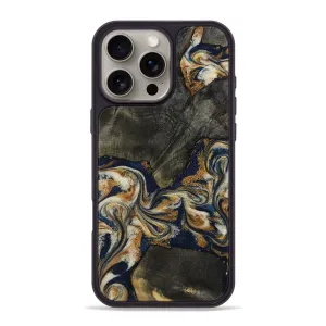 Grip Friendly Iphone 16 Pro Max Wood Phone Case - Myranda (Teal & Gold, 781701)