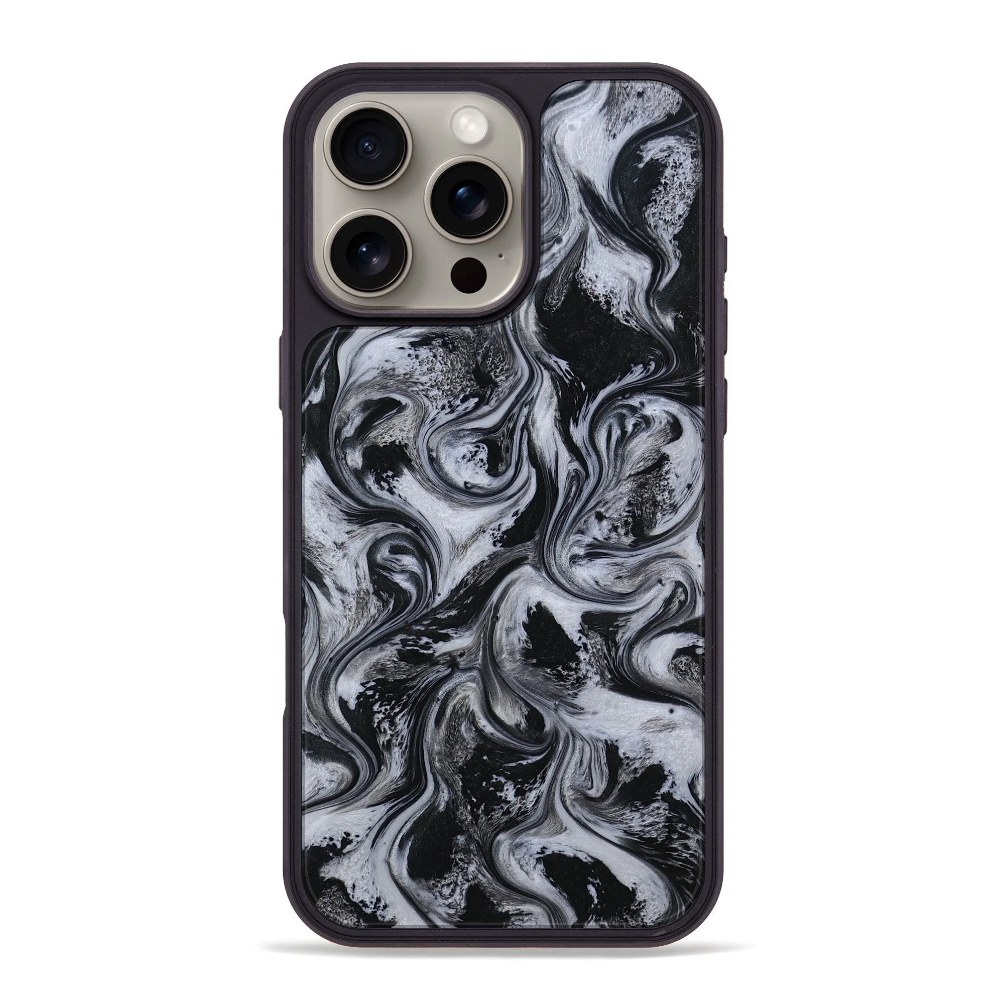 Edge Guard Iphone 16 Pro Max Resinart Phone Case - Lian (Black & White, 780441)