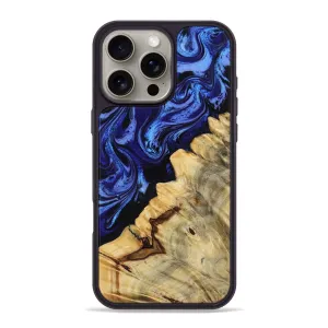 Grip Friendly Ultra Clear Iphone 16 Pro Max Wood Phone Case - Marina (Blue, 781578)