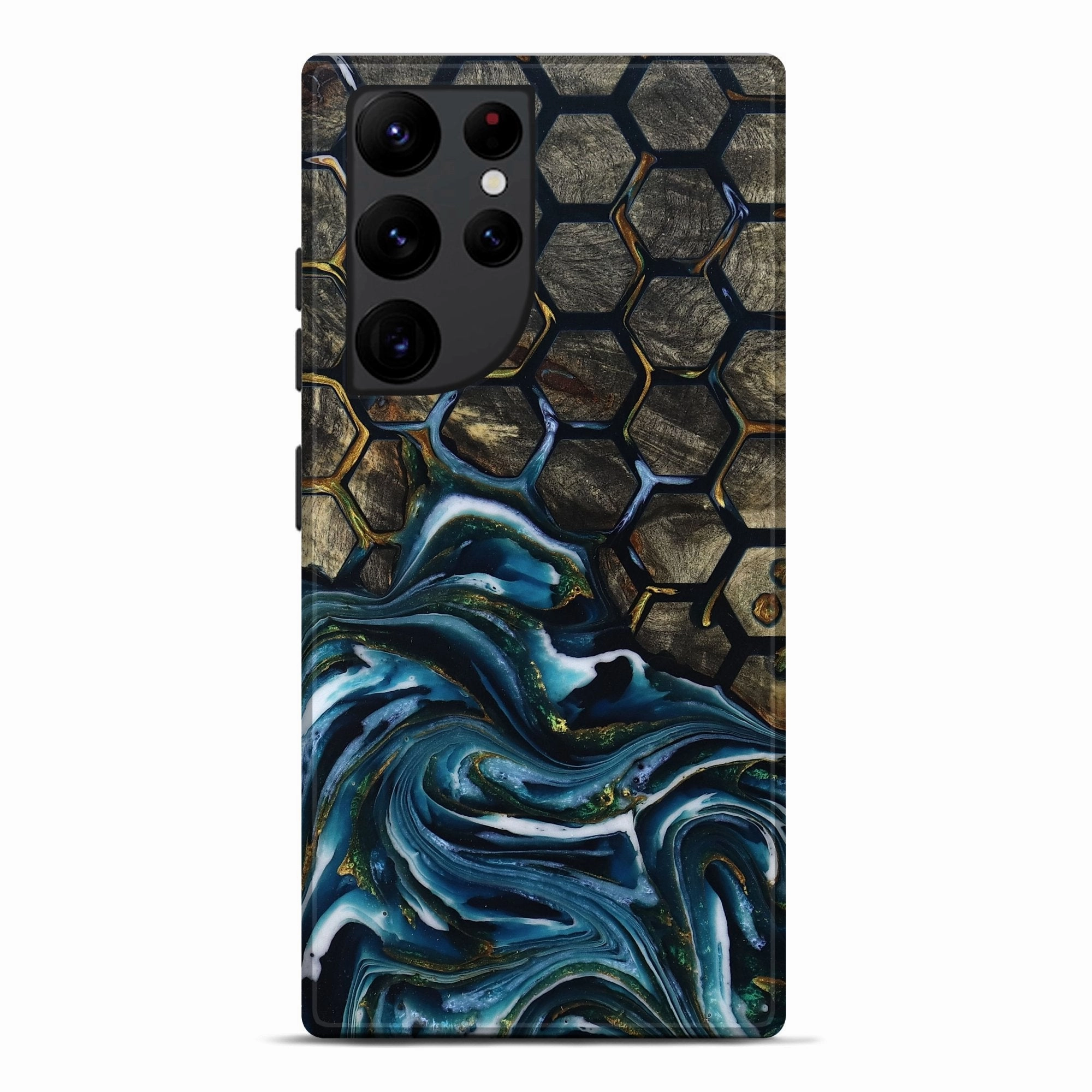 High Transparency Impact Protection Galaxy S22 Ultra Wood Live Edge Phone Case - Debi (Pattern, 781456)
