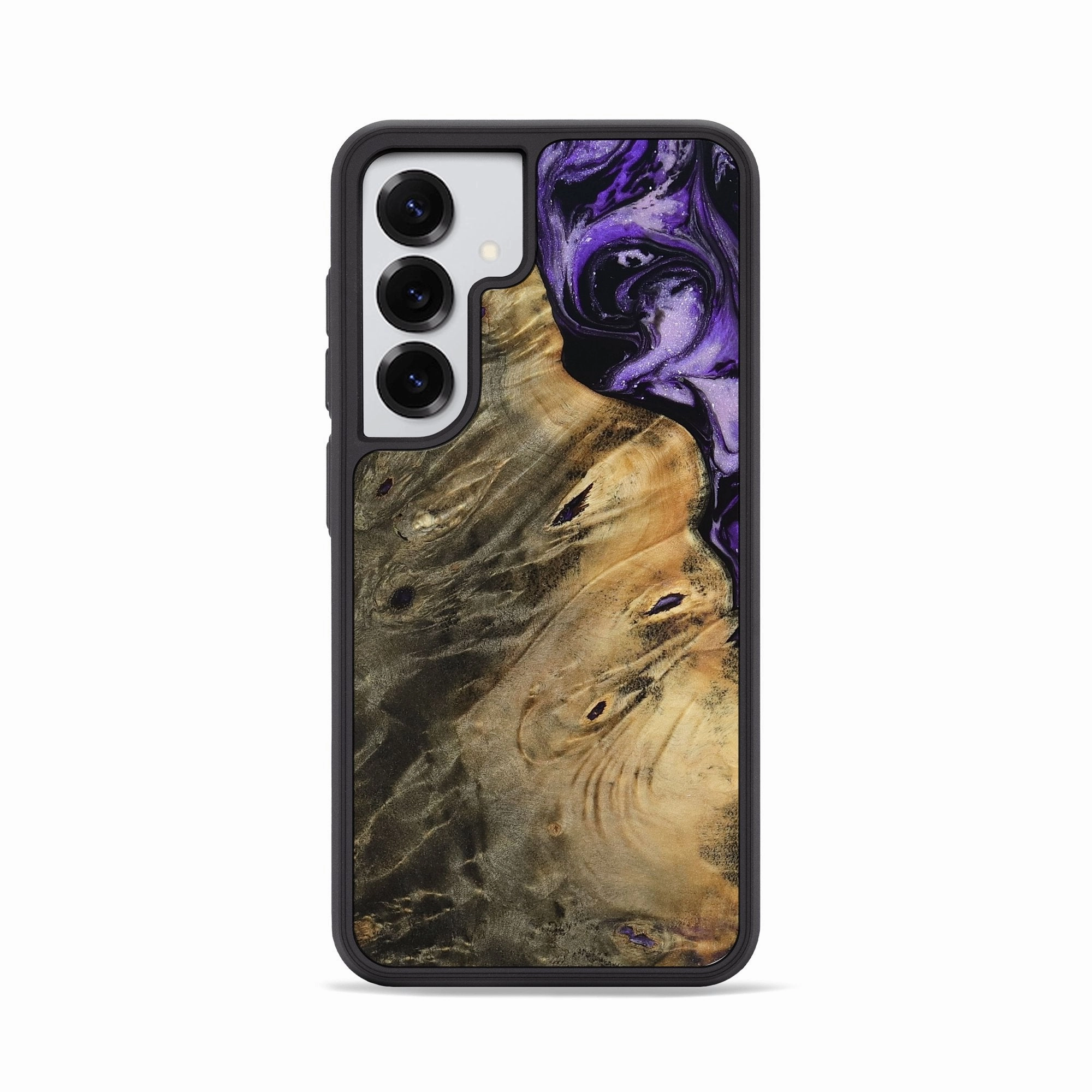 Galaxy S25 Wood Phone Case - Shaniya (Purple, 780721) Protective Film Fingerprint Resistant Screen
