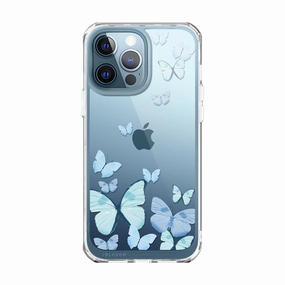 Reinforced Corners Drop Resistant Iphone 13 Pro Max Halo Case - Butterfly Blue