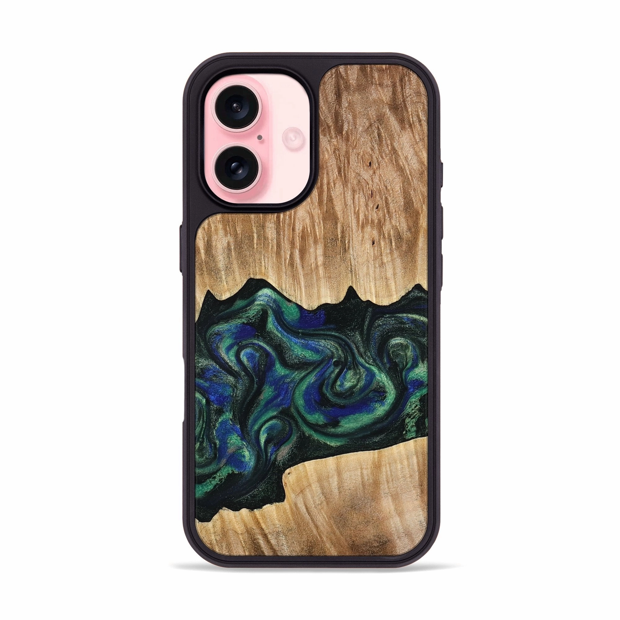 Oleophobic Coating Iphone 16 Wood Phone Case - Leo (Green, 778566)