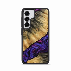 Anti Static Crystal Clear Screen Galaxy S25 Wood Phone Case - Ben (Purple, 769968)